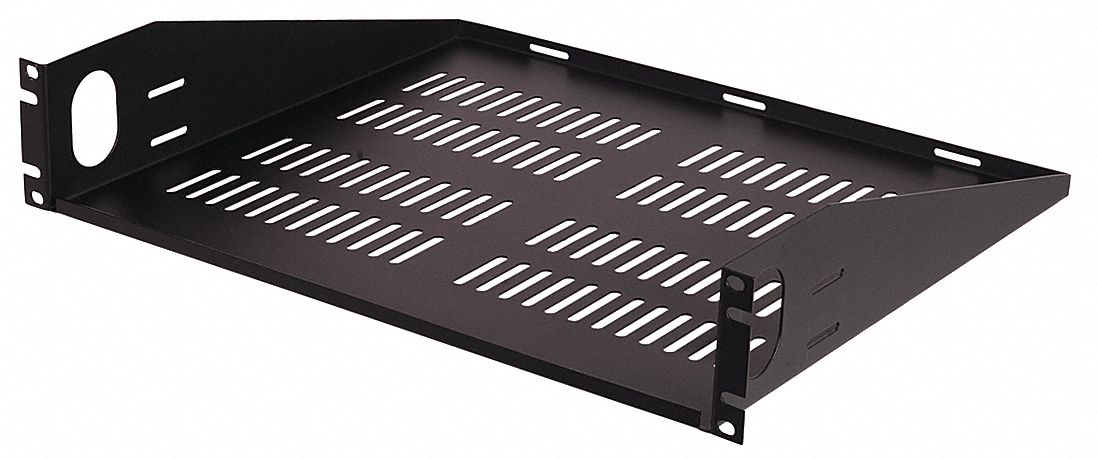 VENTED RACK SHELF, INCLUDES MOUNTING HARDWARE, TIE DOWN SLOTS IN REAR OF TRAY