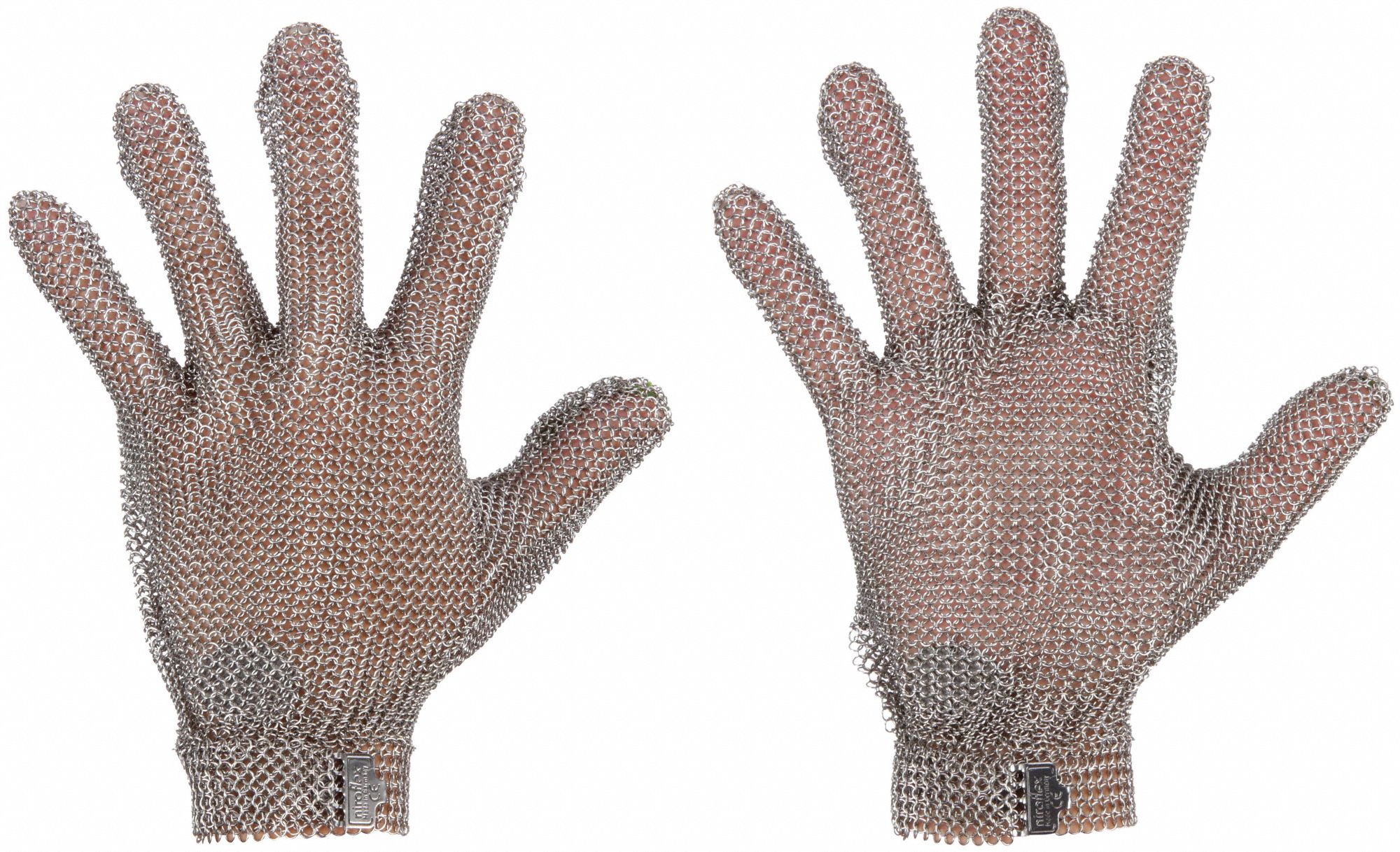 CHAINMAIL CUT-RESISTANT GLOVE, S/7, S, WRIST, STAINLESS STEEL, WHITE