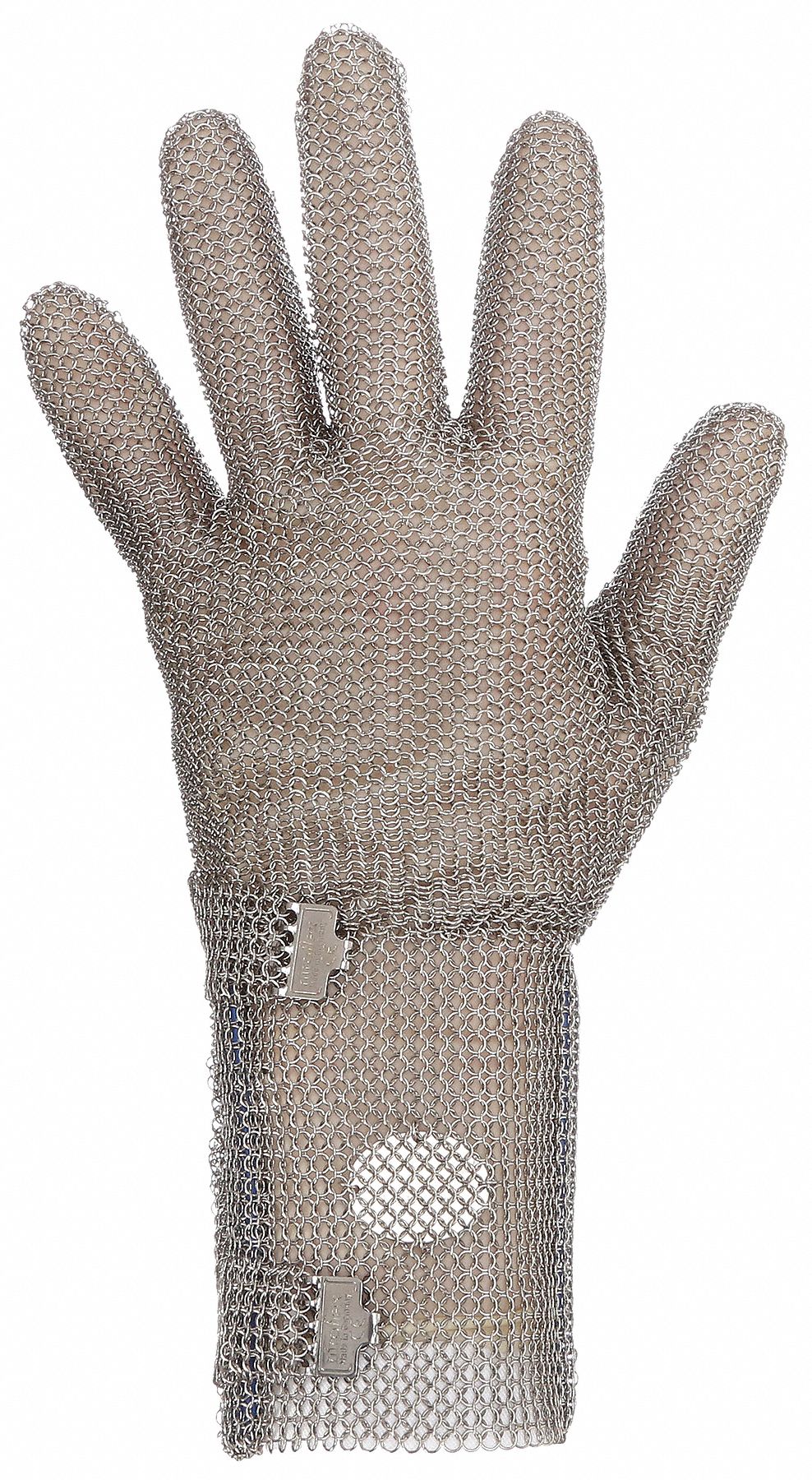 Chainmail Cut-Resistant Glove, 2XL/11: 2XL, Extended Wrist, Stainless Steel, Dark Green