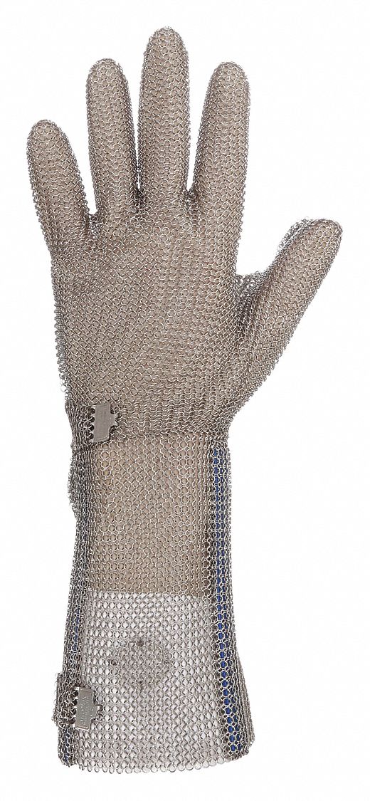 Chainmail Cut-Resistant Glove, 2XL/11: 2XL, Forearm, Stainless Steel, Stainless Steel