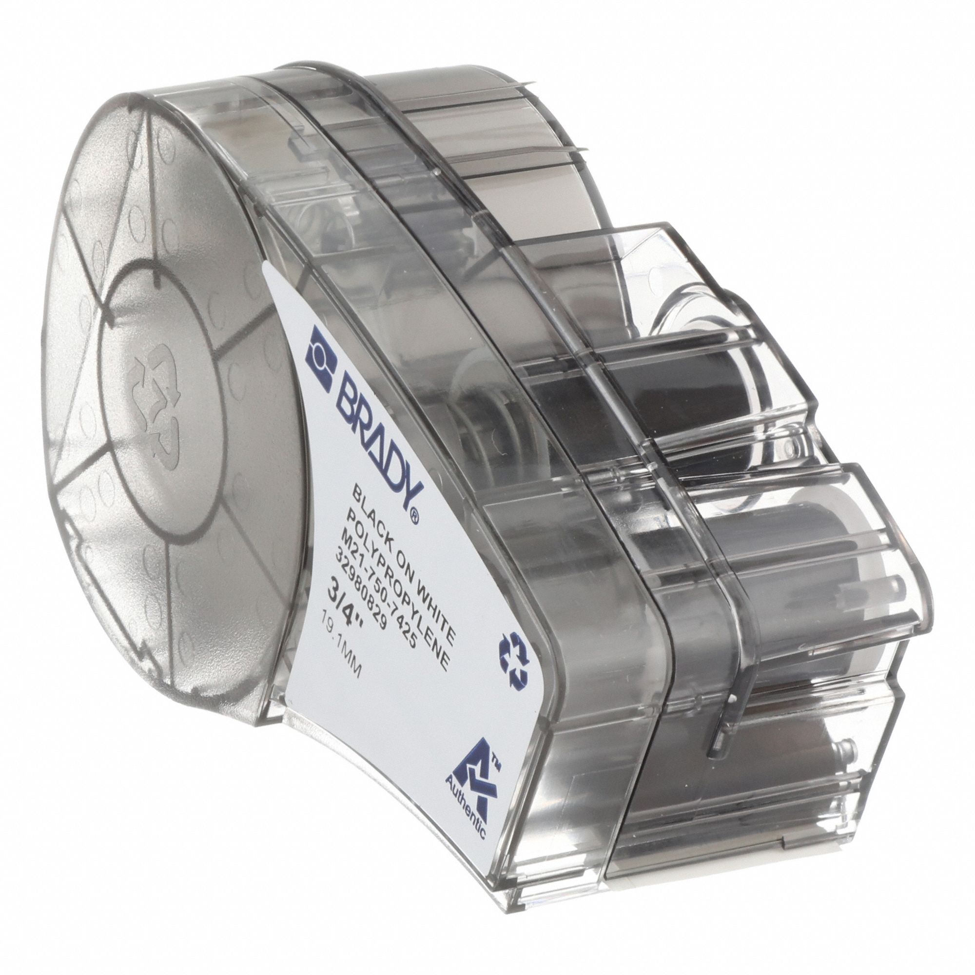 Combined Label and Ribbon Cartridge: 3/4 in, 21 ft, Cryogenic Autoclavable Polypropylene
