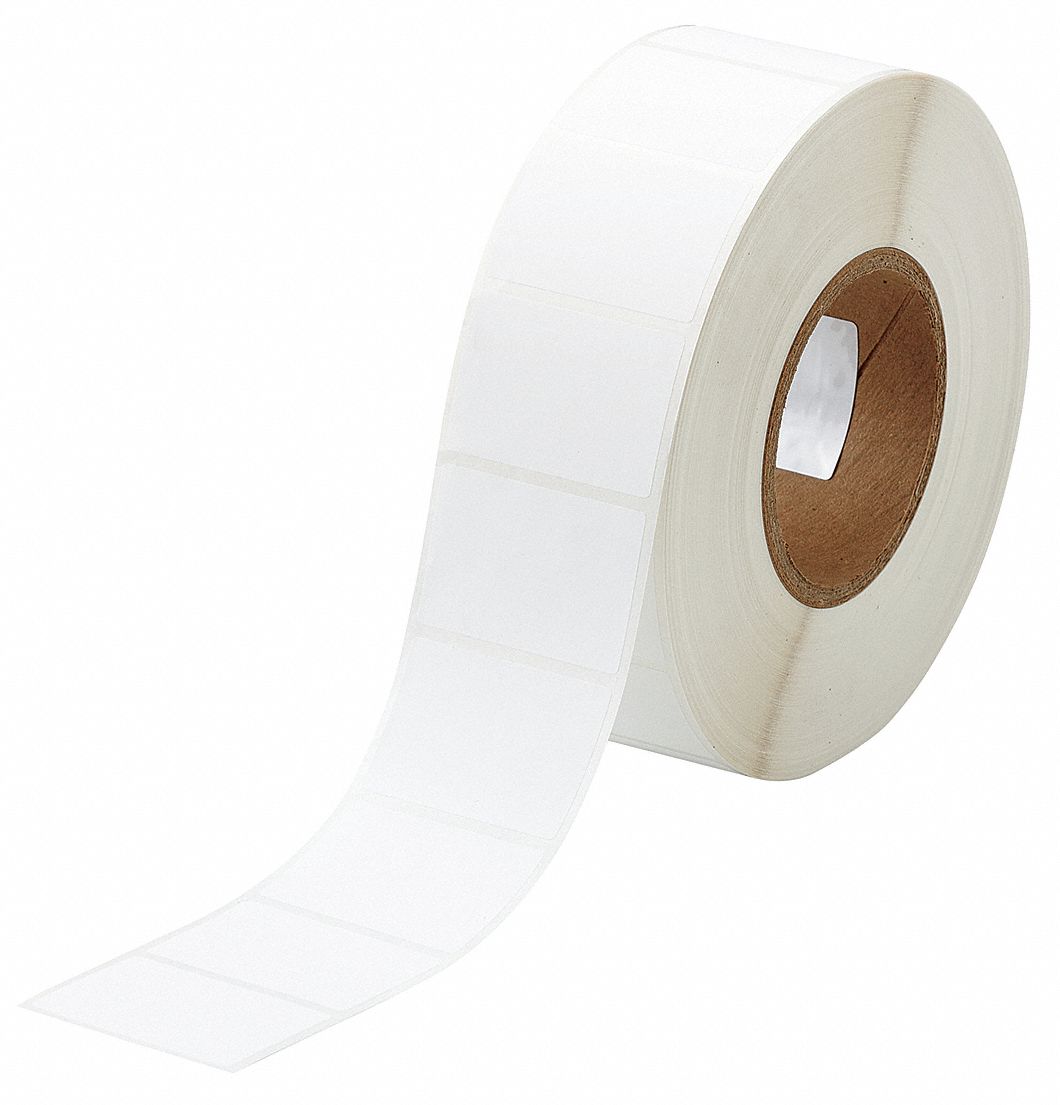 Pre-Cut Label Stock Roll: Rectangle, 1 1/2 in x 2 13/64 in, 1 1/2 in, White, 15.0 mL Vial/Tube Size
