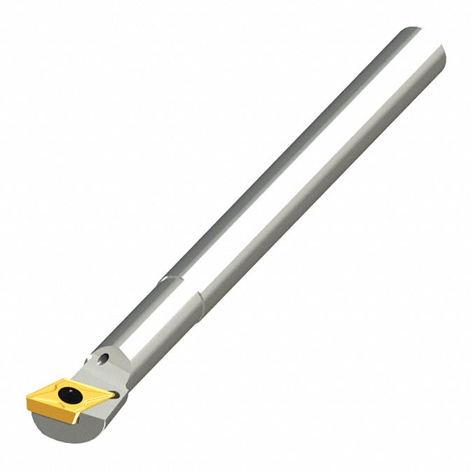 Indexable Boring Bar: A-SDQC Toolholder, 80° Diamond, 4 in Overall Lg, 5/16 in Shank Dia.