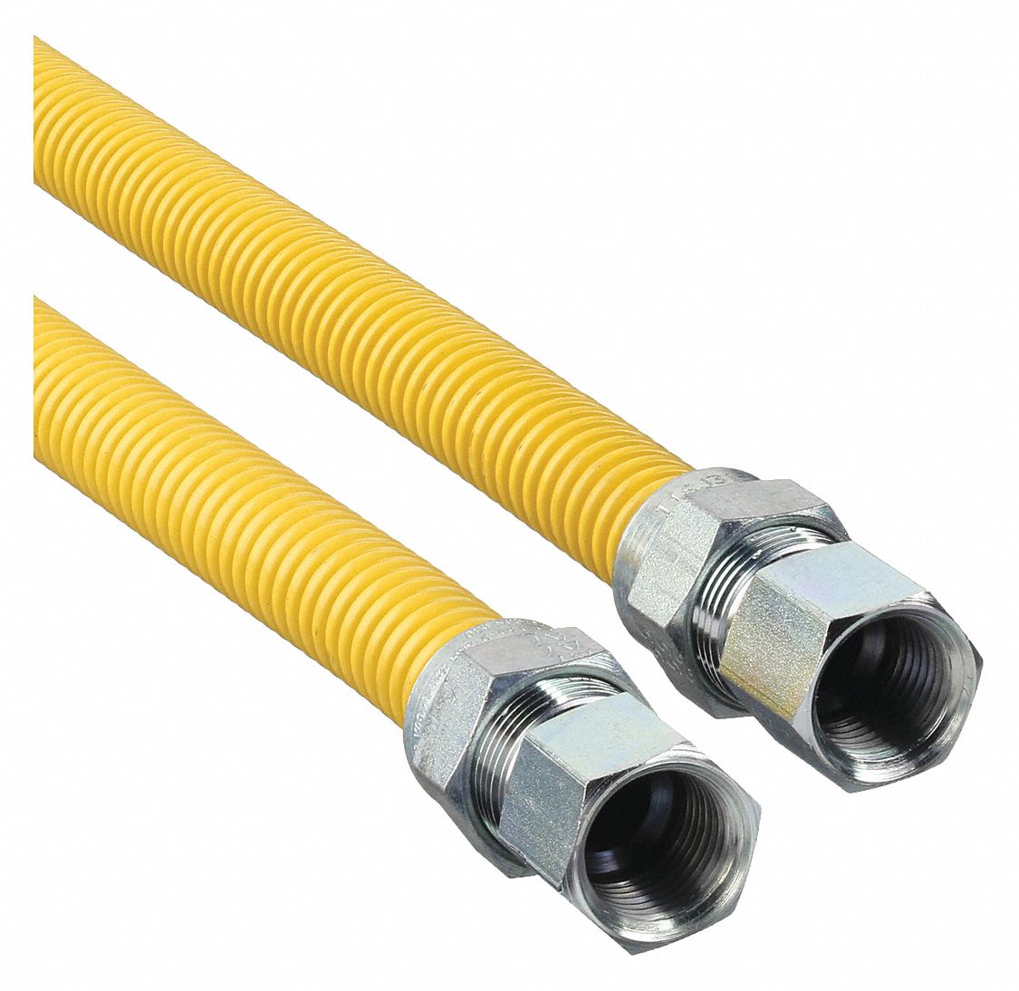 Gas Connector: 1/2 in Hose Inside Dia., 4 ft Hose Lg, 106, 000 BTU Capacity, Yellow, FNPT x FNPT
