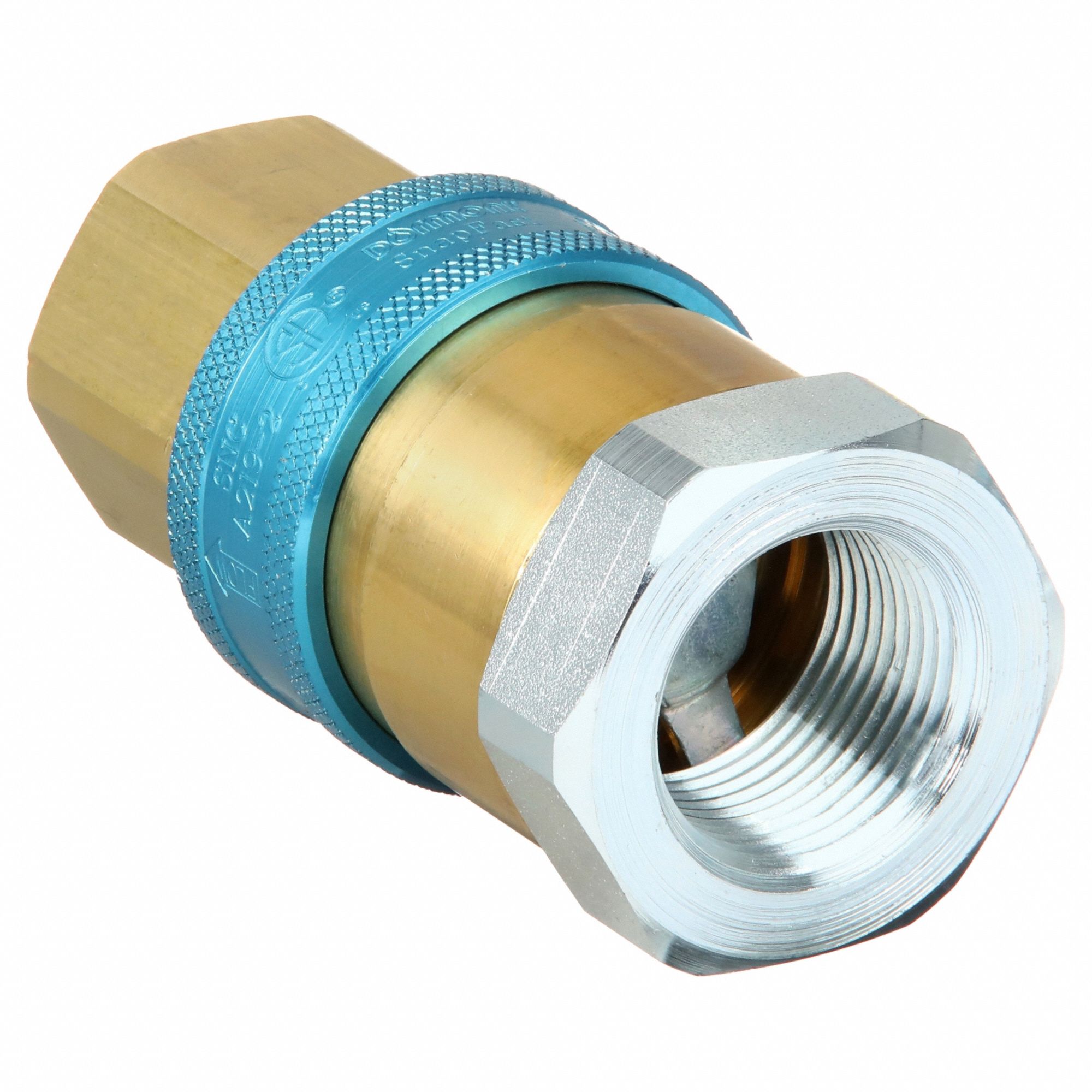 DISCONNECT COUPLING: 1 IN MALE PUSH ON INLET CONNECTION, 1 IN FEMALE PUSH ON OUTLET CONNECTION