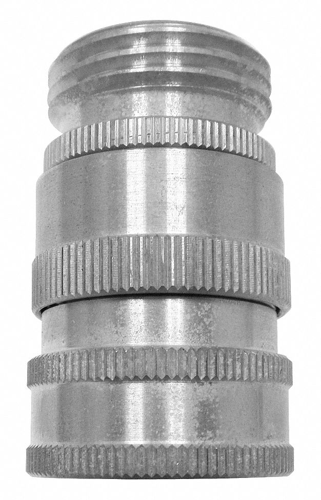 QUICK CONNECT/DISCONNECT HOSE ADAPTER: FEMALE GHT/MALE GHT CONNECTION, STAINLESS STEEL