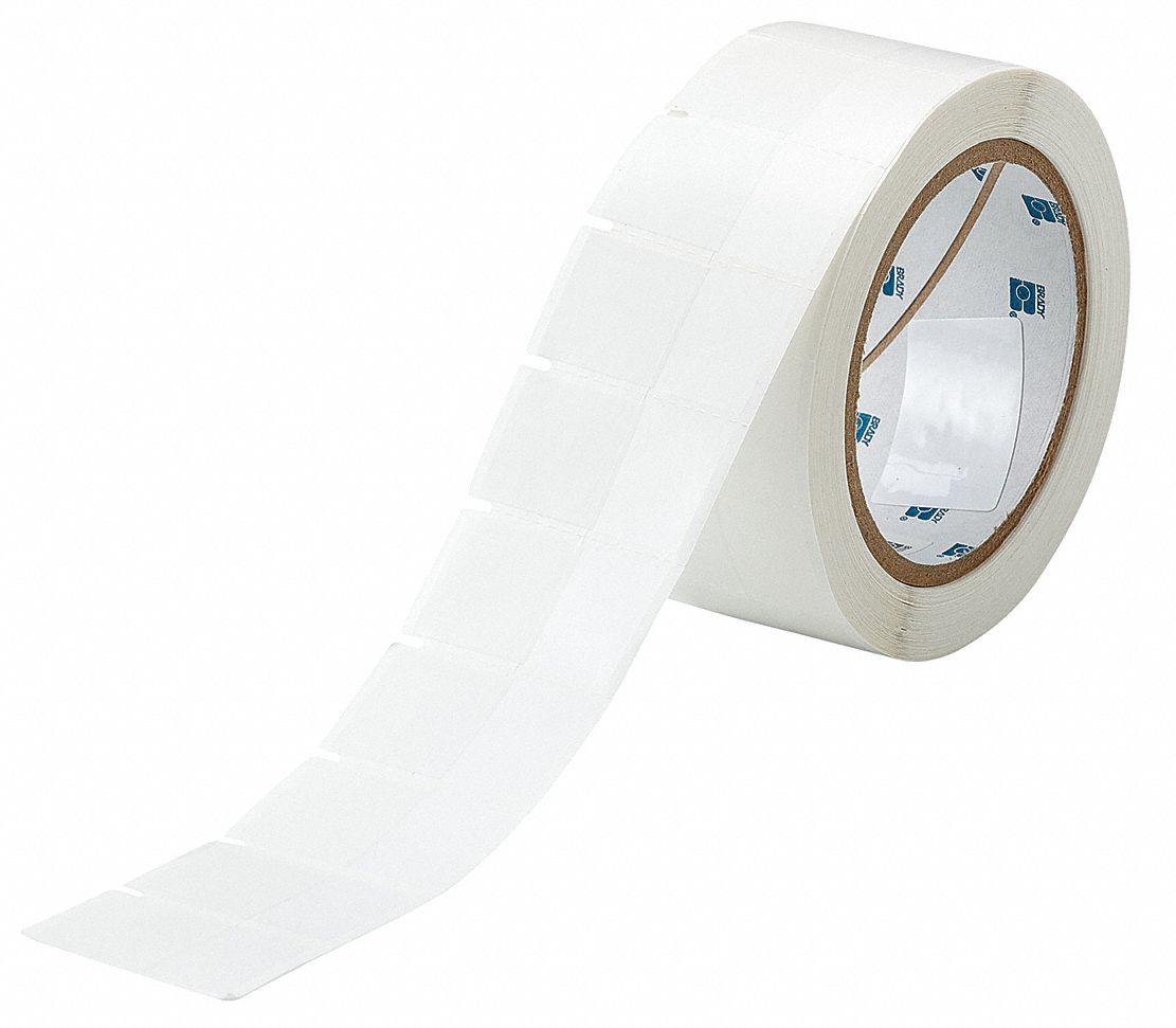 Pre-Cut Label Stock Roll: Rectangle, 1 3/4 in x 1 in, 1 in, Cryogenic Autoclavable Polyester, White