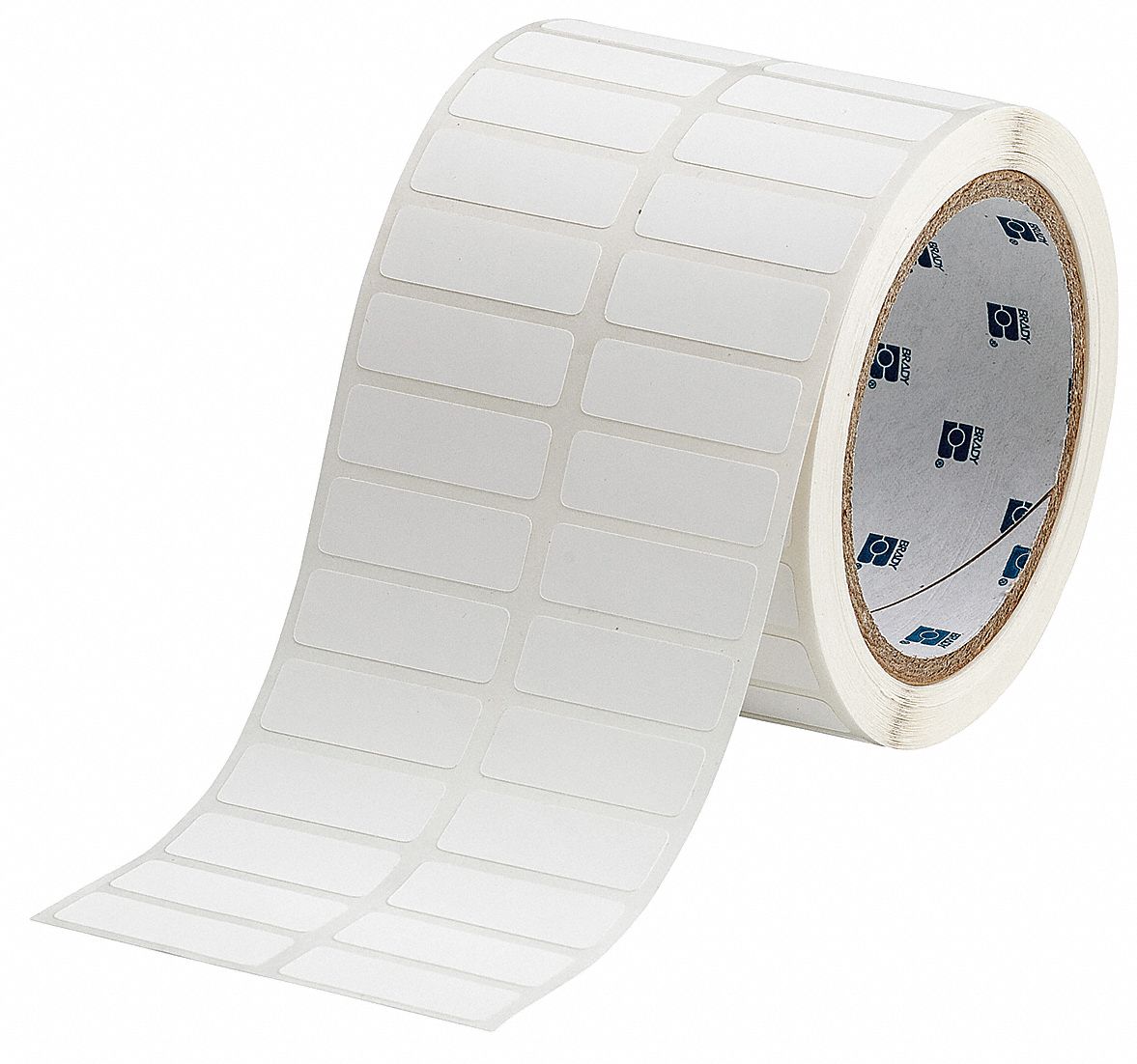 Pre-Cut Label Stock Roll: Rectangle, 1/2 in x 1 1/2 in, 1/2 in, Cryogenic Autoclavable Polypropylene