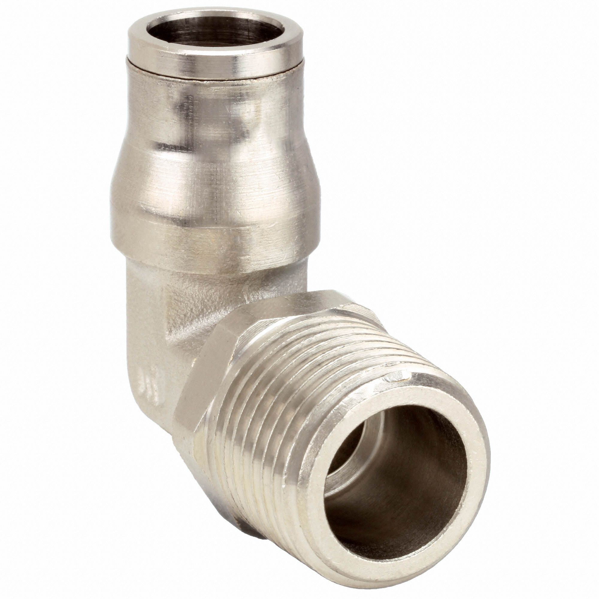 LEGRIS Male Swivel Elbow, 90 Degrees, Tube Fitting Material Nickel