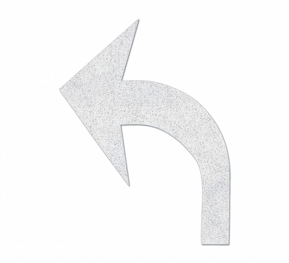 RAE Preformed Thermoplastic Pavement Markings White Left Turn Arrow 4 Ft Overall Length 