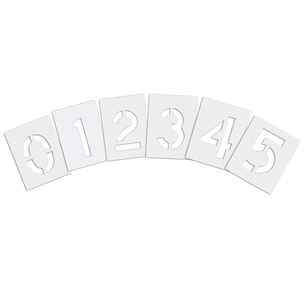 RAE Plantillas Numéricas,Polietileno,12PZ - 18E703 | STL-108-8060 ...