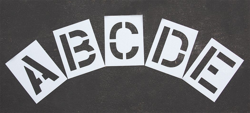 Stencil Set: A to Z/Blank ( ), 12 in Character Ht, 9 in Character Wd, Polyethylene