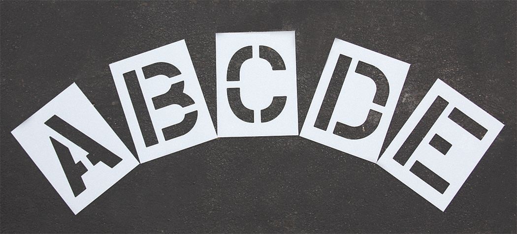 Stencil Set: A to Z/Blank ( ), 12 in Character Ht, 9 in Character Wd, Polyethylene