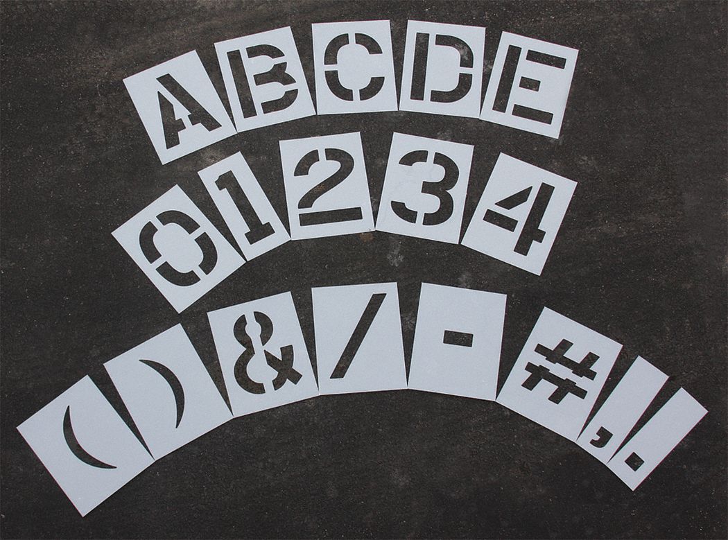 RAE Pavement Stencil Combo Set, Parking Lot, 0 Thru 9/A Thru Z