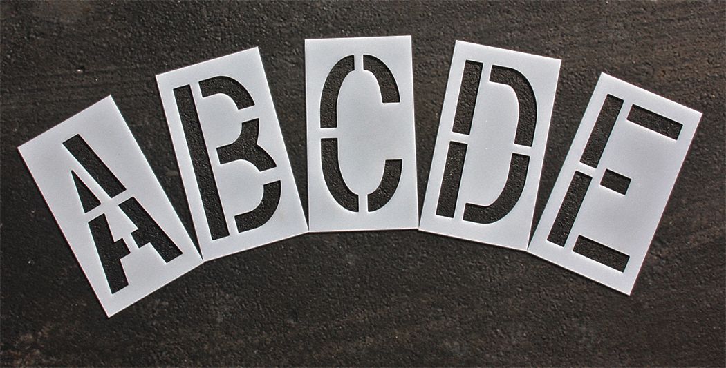 Stencil Set: A to Z/Blank ( ), 24 in Character Ht, 12 in Character Wd, Polyethylene