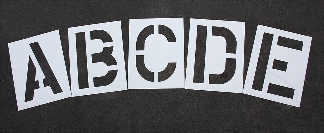 Stencil Set: A to Z/Blank ( ), 24 in Character Ht, 16 in Character Wd, Polyethylene