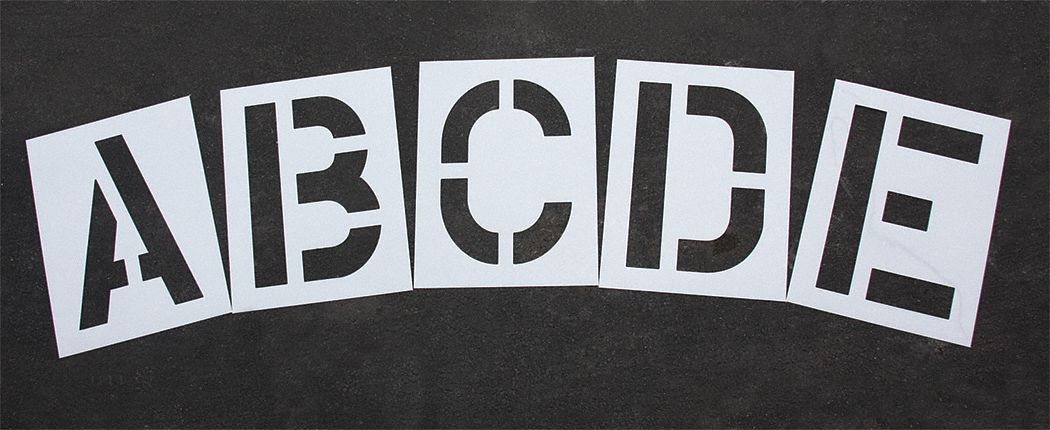 Stencil Set: A to Z/Blank ( ), 24 in Character Ht, 16 in Character Wd, Polyethylene