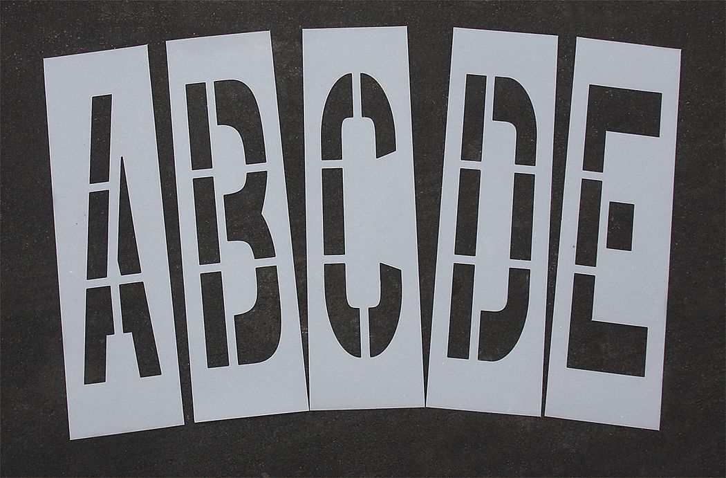 Stencil Set: A to Z/Blank ( ), 36 in Character Ht, 12 in Character Wd, Polyethylene