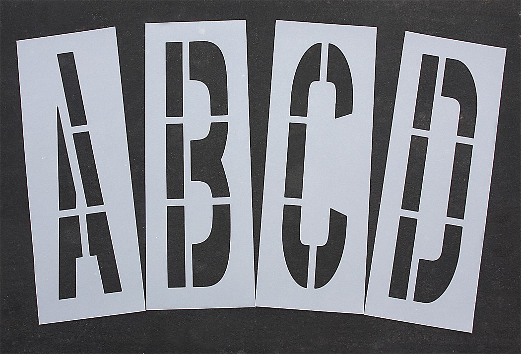 Stencil Set: A to Z/Blank ( ), 48 in Character Ht, 16 in Character Wd, Polyethylene