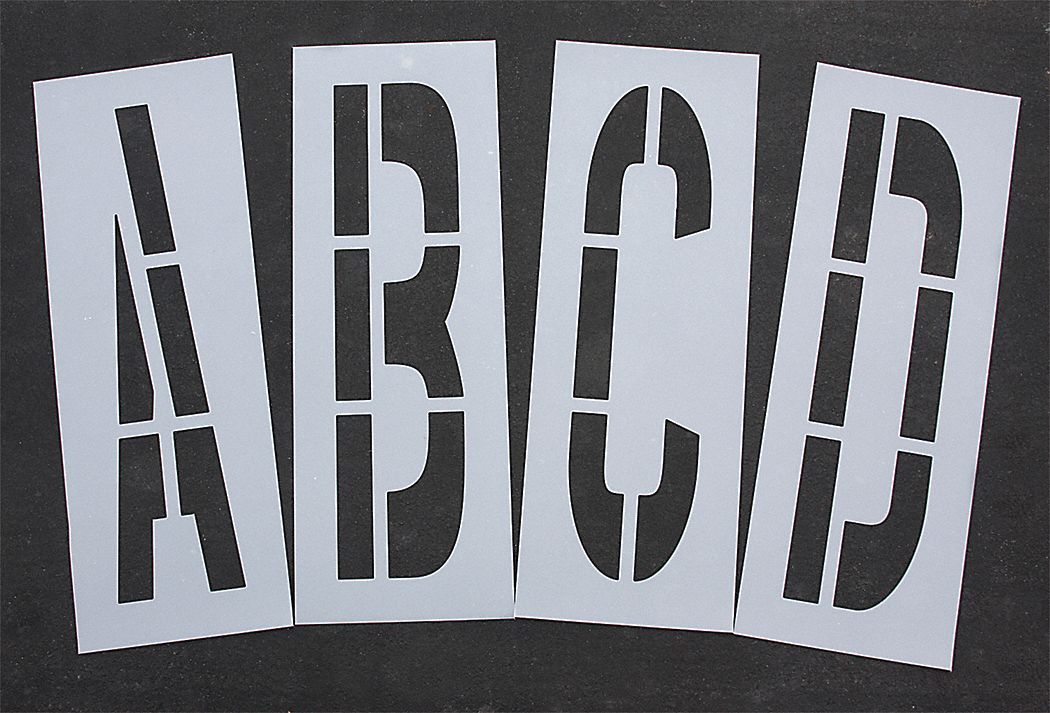 Stencil Set: A to Z/Blank ( ), 48 in Character Ht, 16 in Character Wd, Polyethylene