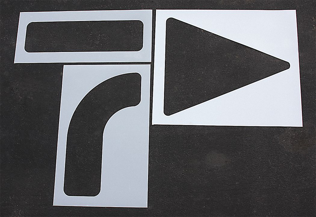 Individual Stencil: Arrow, 36 in Overall Wd, 48 in Overall Ht, 0.063 in Thick, Polyethylene