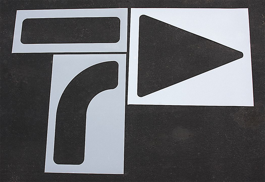 Individual Stencil: Arrow, 36 in Overall Wd, 48 in Overall Ht, 0.125 in Thick, Polyethylene