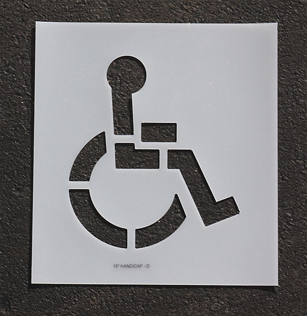 RAE Pavement Stencil Symbol, Parking Lot, Handicap Symbol, 15 in