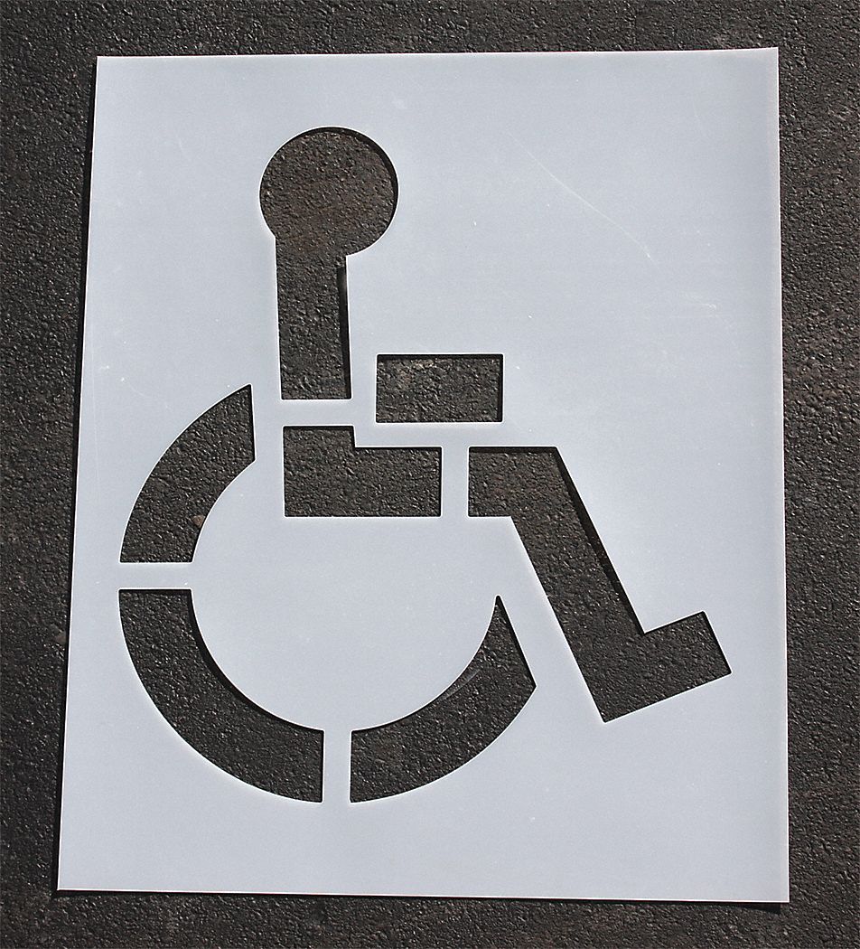 PAVEMENT STENCIL,48 IN,HANDICAP,1/16