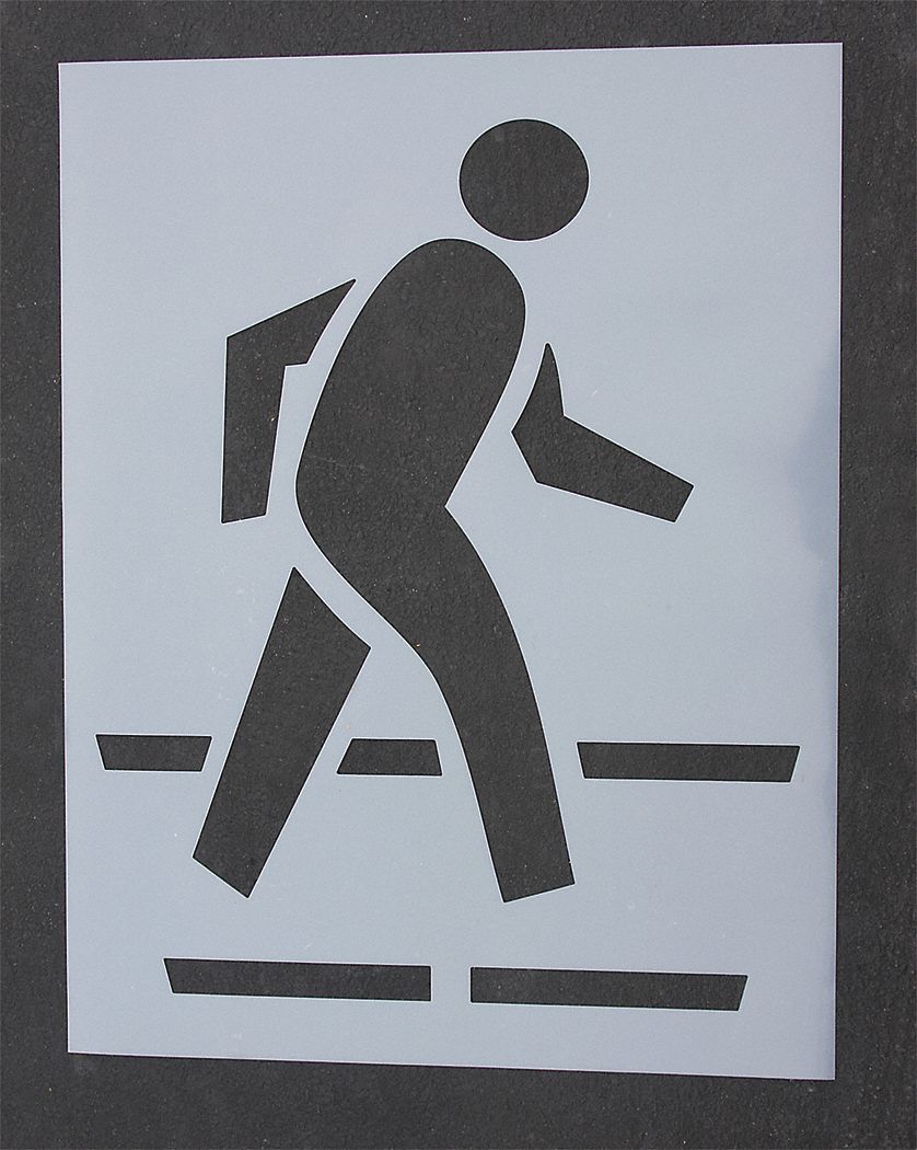 Individual Stencil: Crossing, 0.125 in Thick, Clear, Polyethylene