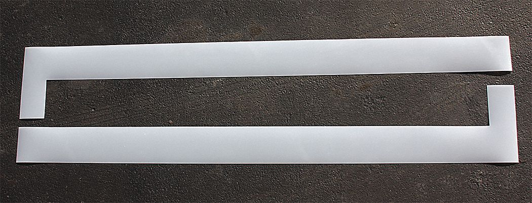 Individual Stencil: Wheel Stop, 72 in Overall Wd, 80 in Overall Ht, 0.125 in Thick, Clear