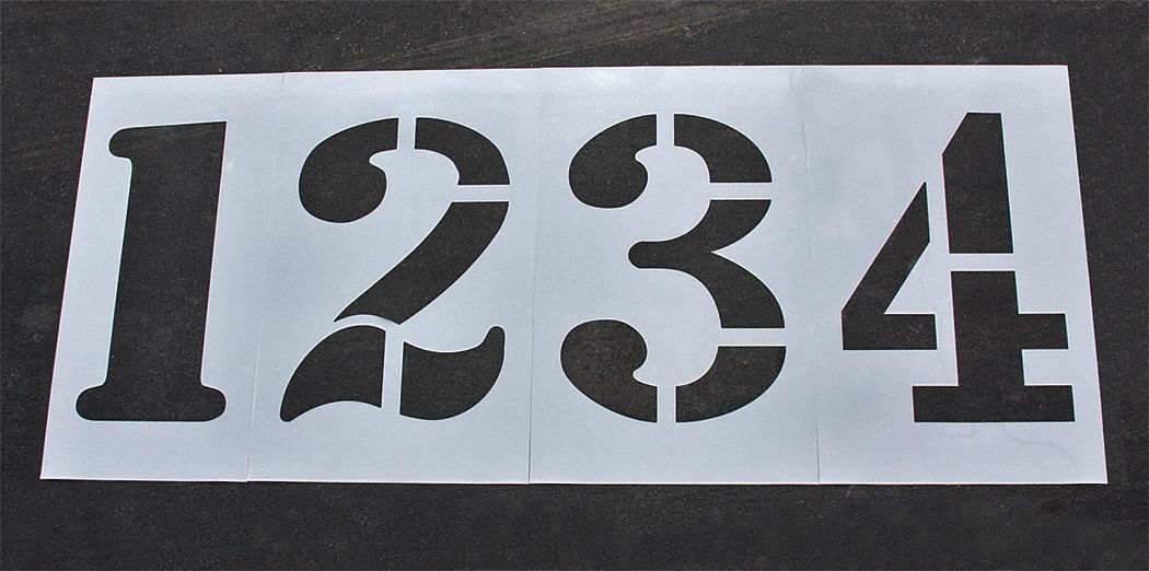 Individual Stencil: 1 to 4, 24 in Overall Wd, 48 in Overall Ht, 0.125 in Thick, Polyethylene