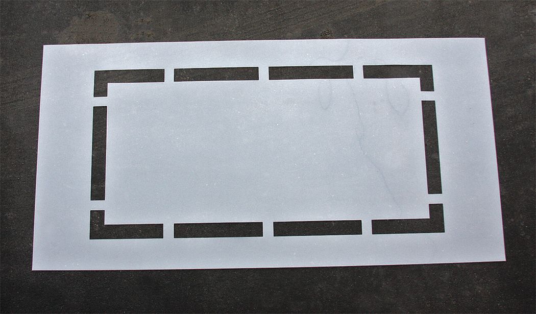 Individual Stencil: Baseball Batters Box, 94 in Overall Wd, 106 in Overall Ht, 0.063 in Thick