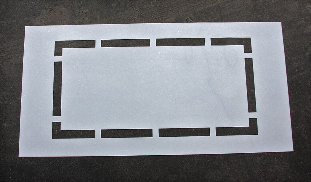 Individual Stencil: Baseball Batters Box, 94 in Overall Wd, 106 in Overall Ht, 0.125 in Thick