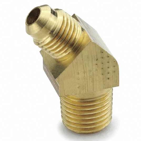 PARKER Extruded Elbow, 45 Degrees, Flare x MNPT Connection Type, 1/2 in