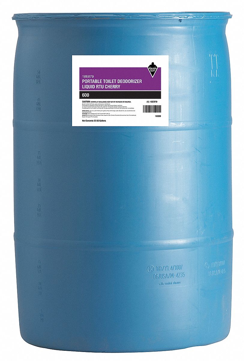 Portable Toilet Deodorizer: Drum, 55 gal Container Size, Liquid, Ready to Use, Cherry