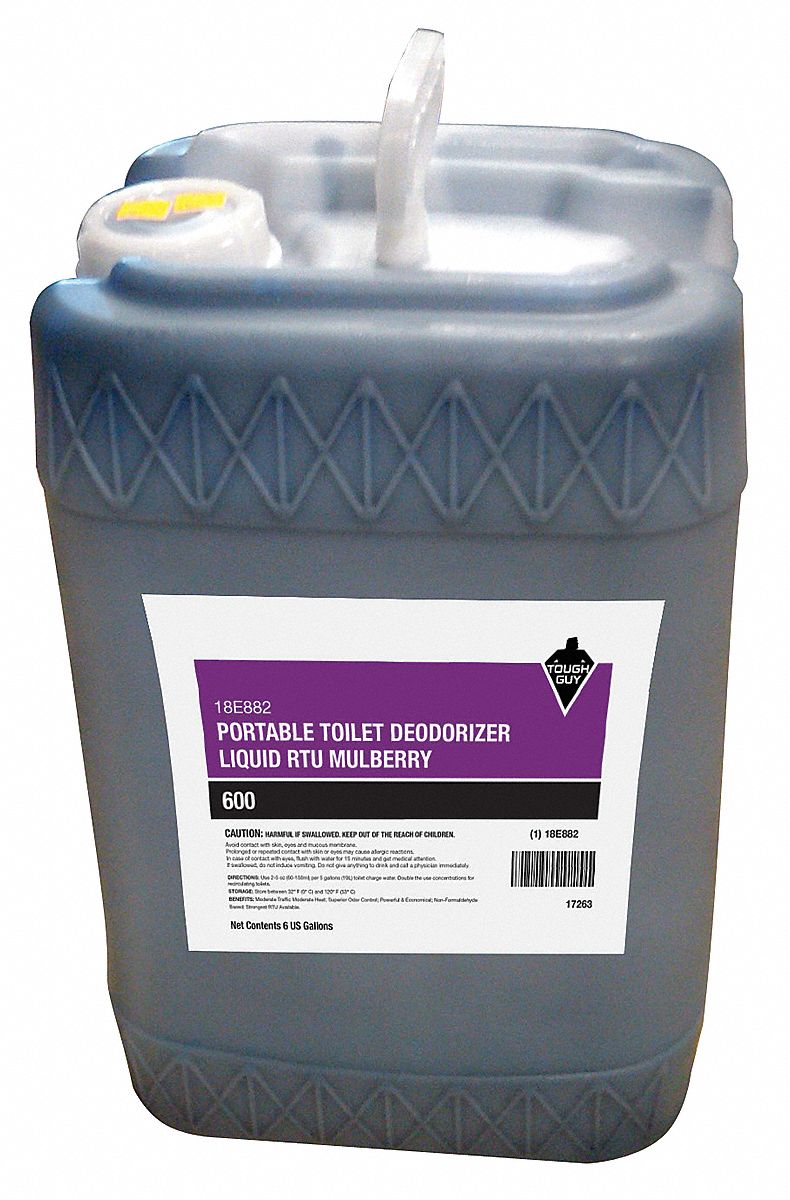 Portable Toilet Deodorizer: Jug, 6 gal Container Size, Liquid, Ready to Use, Mulberry