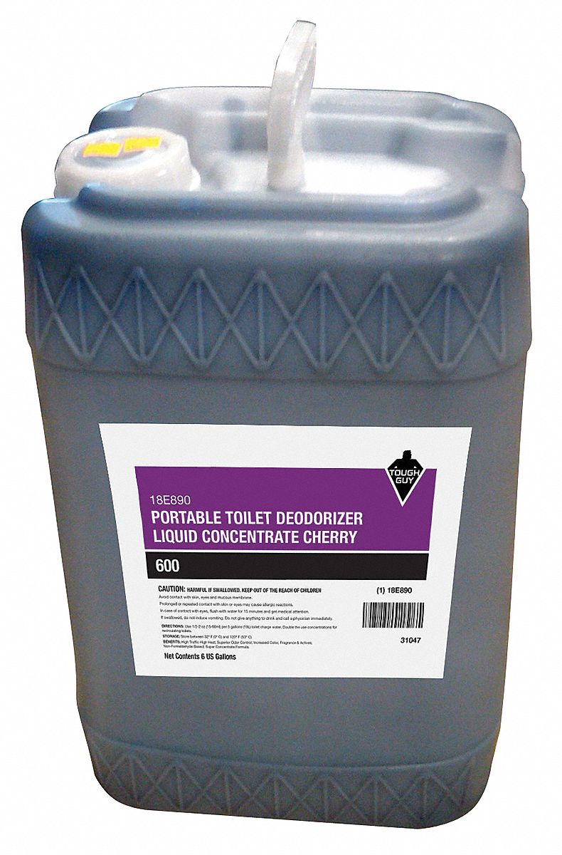 Portable Toilet Deodorizer: Jug, 6 gal Container Size, Liquid, Concentrated, Cherry