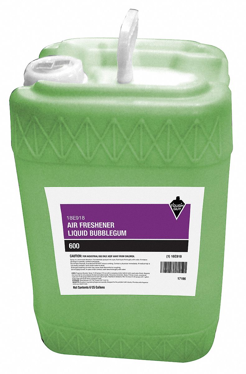 Air Freshener: Jug, 6 gal Container Size, Liquid, Ready to Use, Bubblegum
