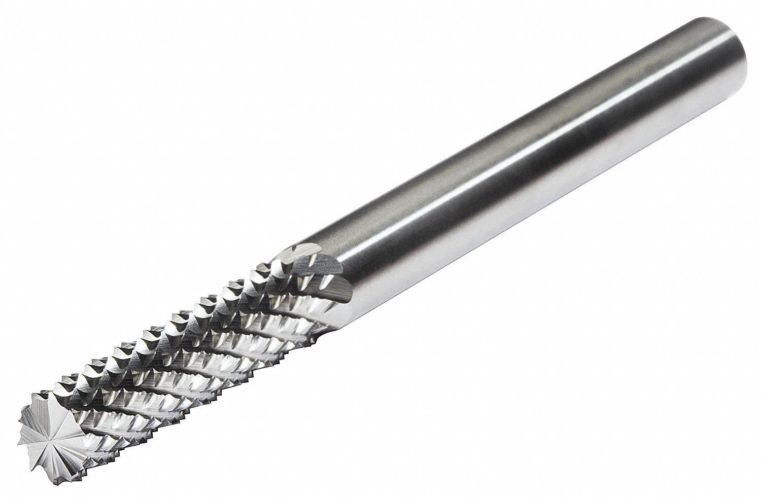 Solid Router Bit: Diamond Cut, Burr End, 1/2" Cut Dia, 1" LOC, 1/2" Shank, List RDB