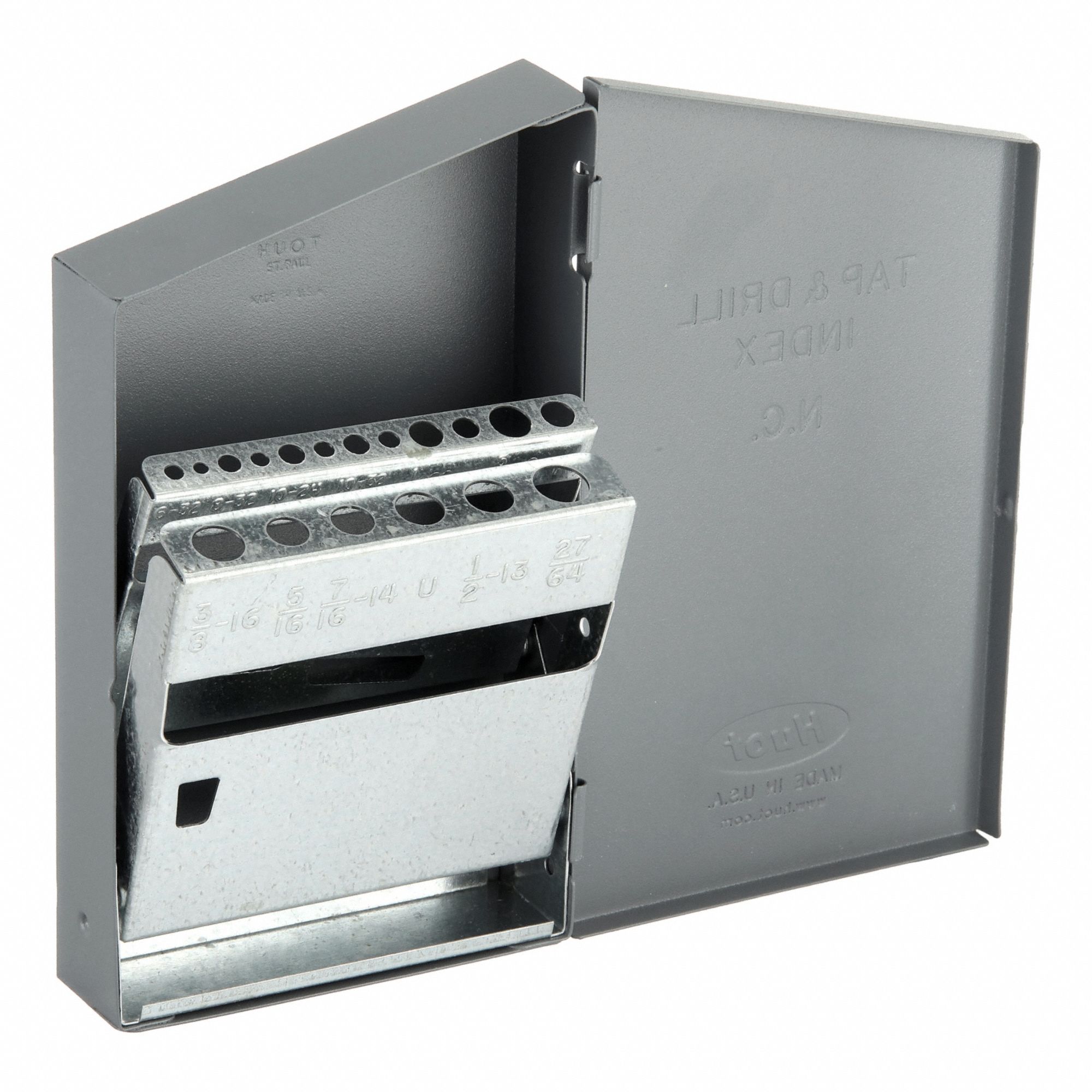 Tap and Drill Index: 18 Compartments, For 6-32 to 1/2-13 Taps