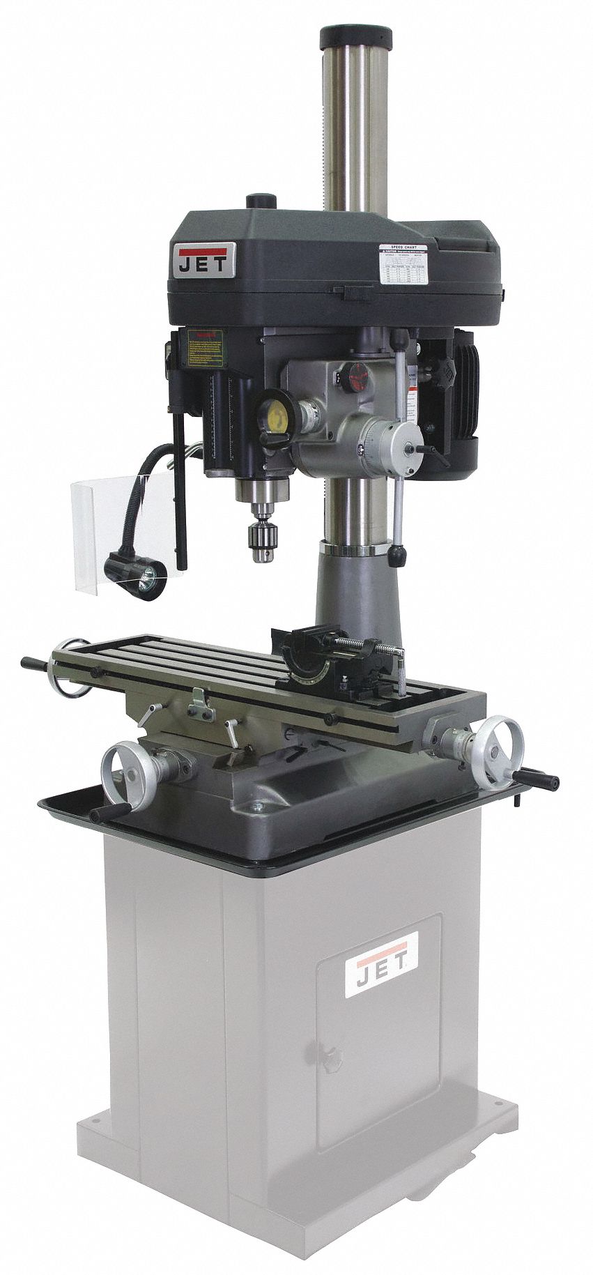 Mill Drill Machine: R8, 15 7/8 in Swing, 1 Phase, 120/240V, 1 1/4 in  Drilling Capacity Steel
