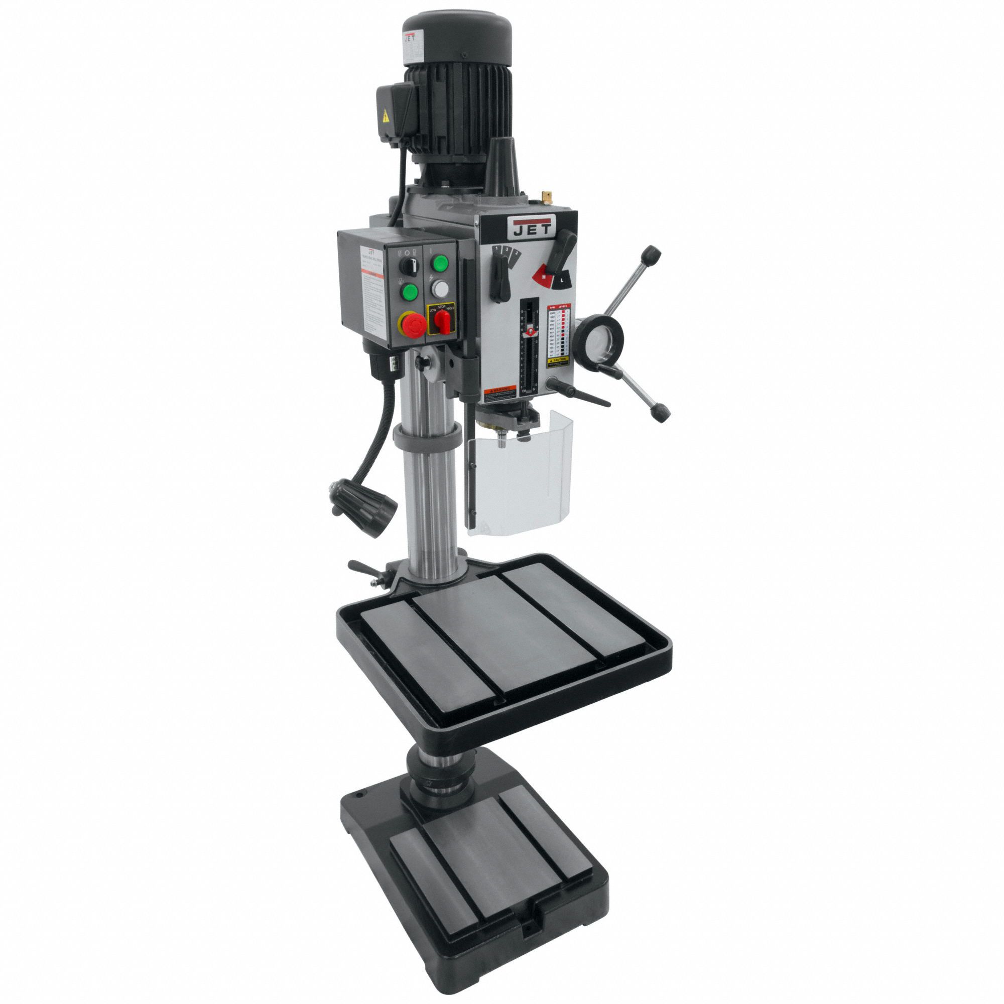 JET Floor Drill Press: Geared Head, Fixed, 60 RPM – 3,000 RPM, 230V AC ...