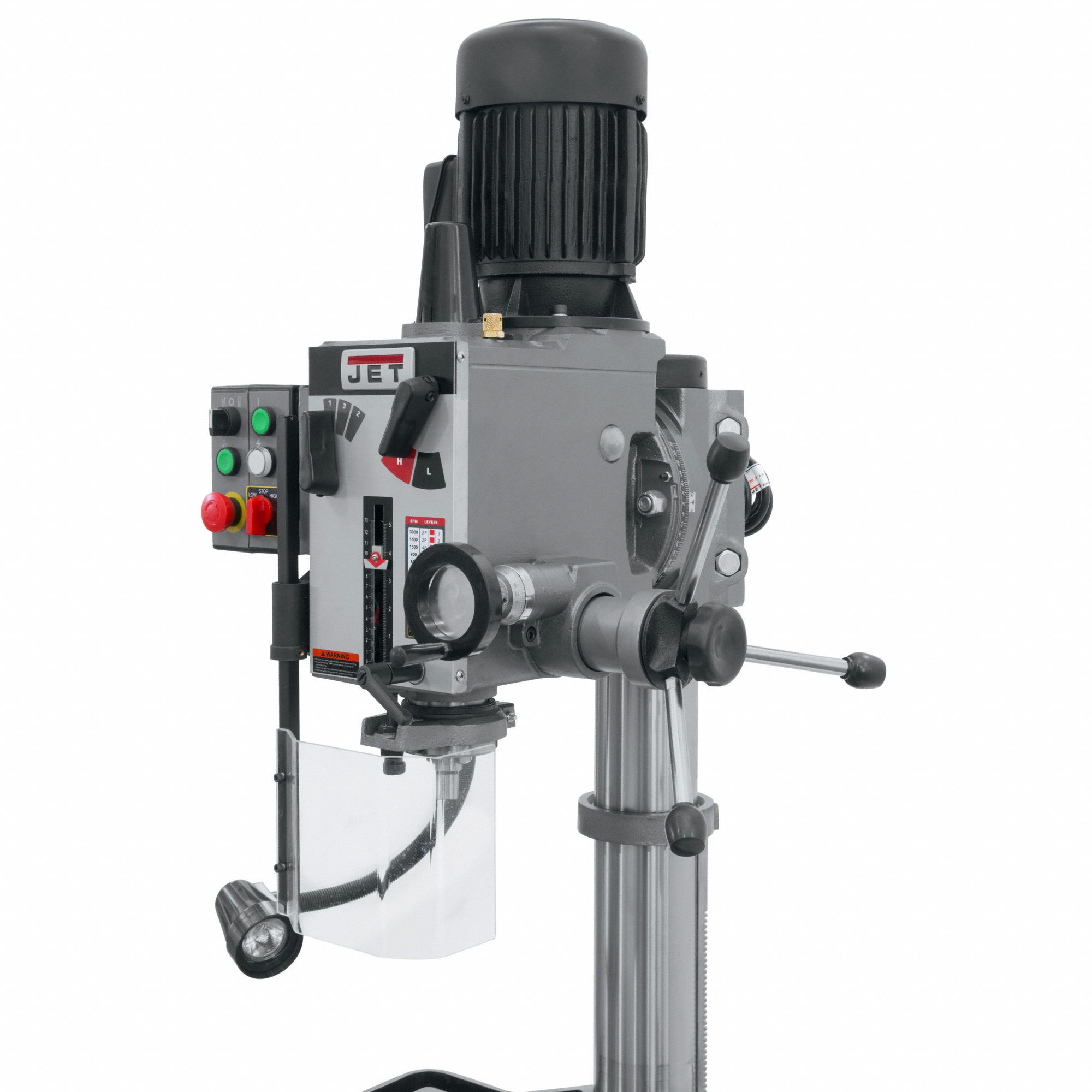 JET Floor Drill Press Geared Head, Fixed, 60 RPM 3,000 RPM, 230V AC