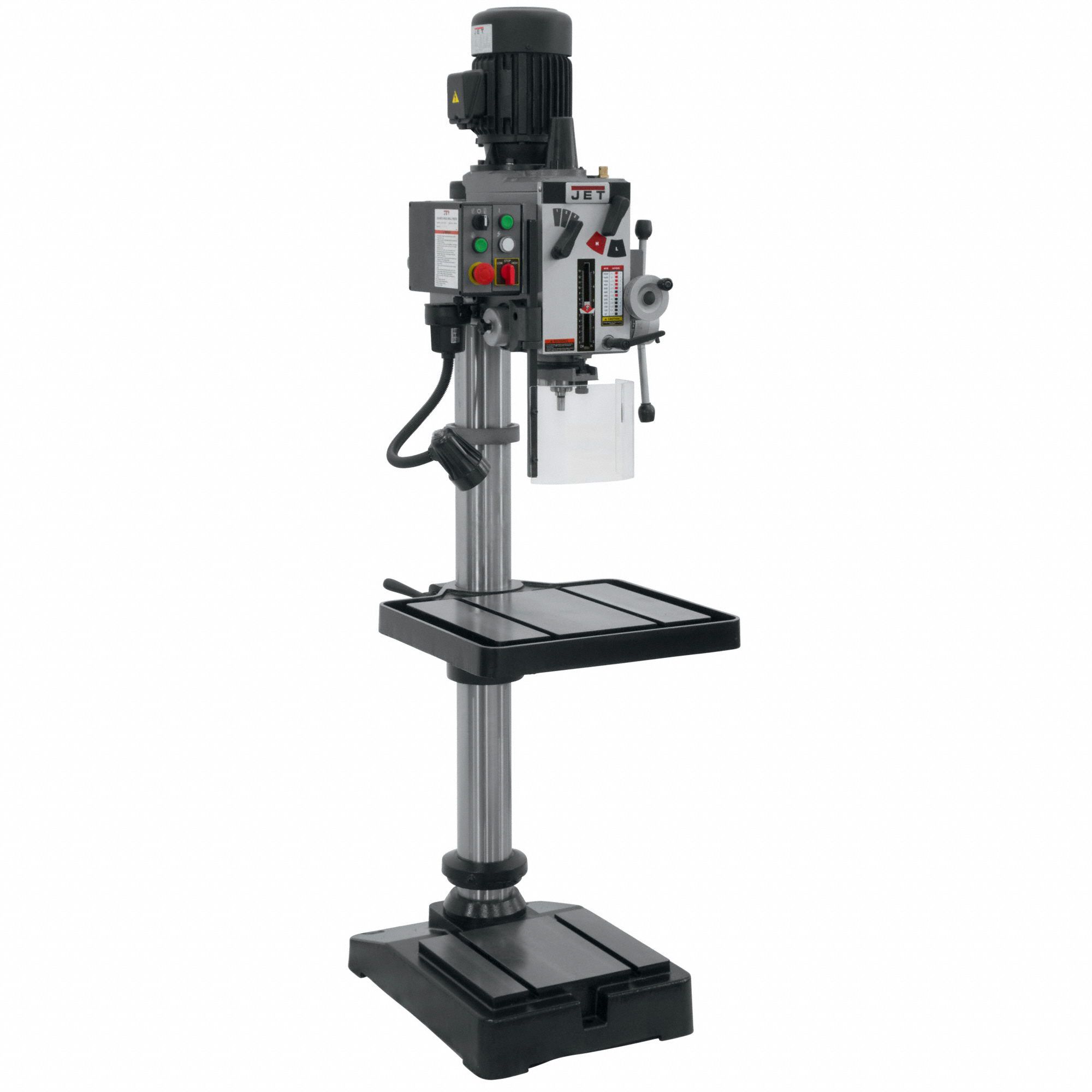 JET Floor Drill Press Geared Head, Fixed, 60 RPM 3,000 RPM, 230V AC