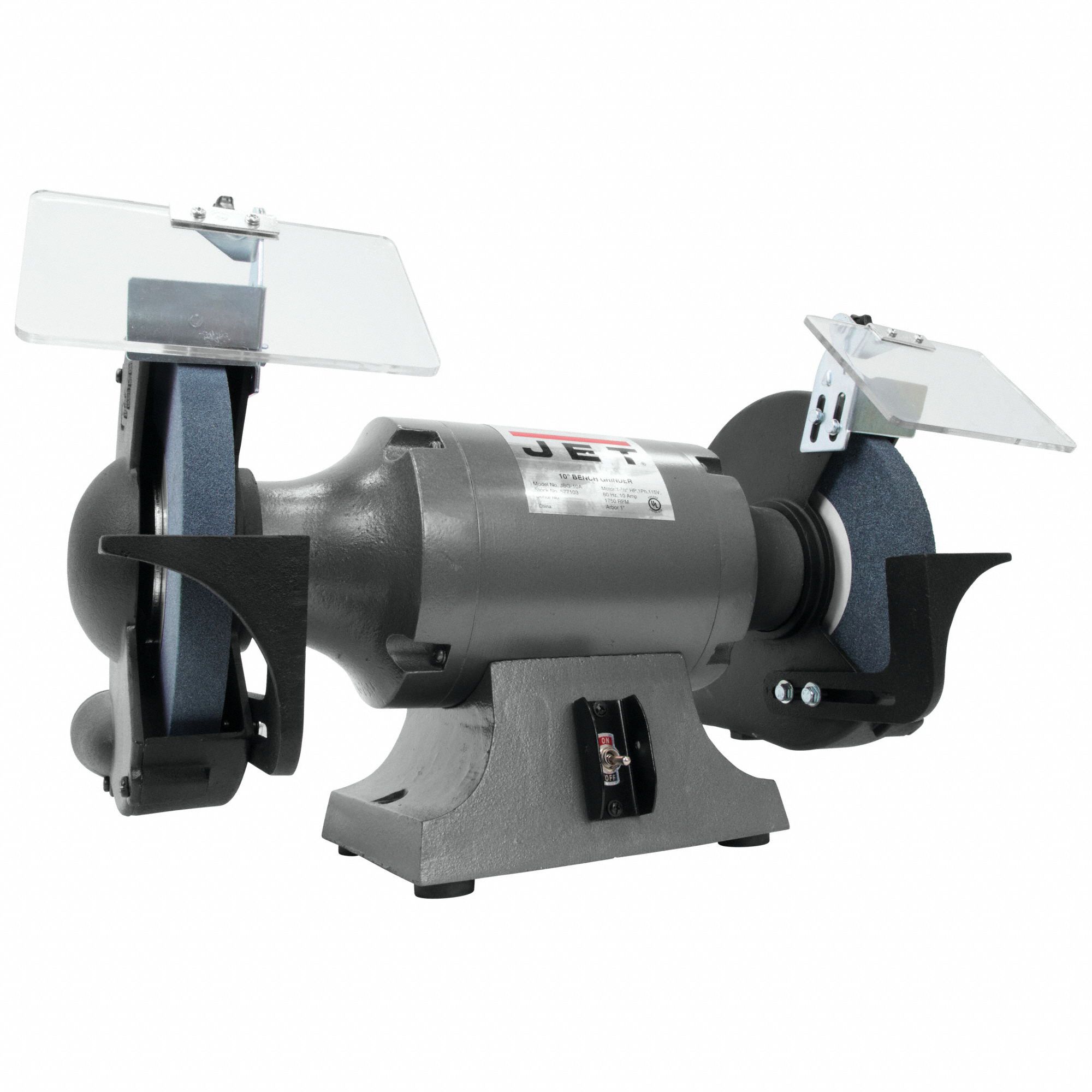 JET Bench Grinder: For 10 in Max. Wheel Dia., For 1 in Max. Wheel Thick ...