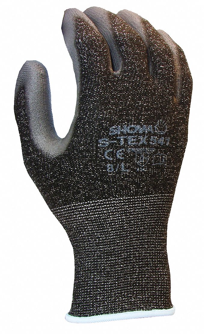 COATED GLOVES, S (7), PUR, ANSI/ISEA ABRASION LEVEL 6, SMOOTH, PUR