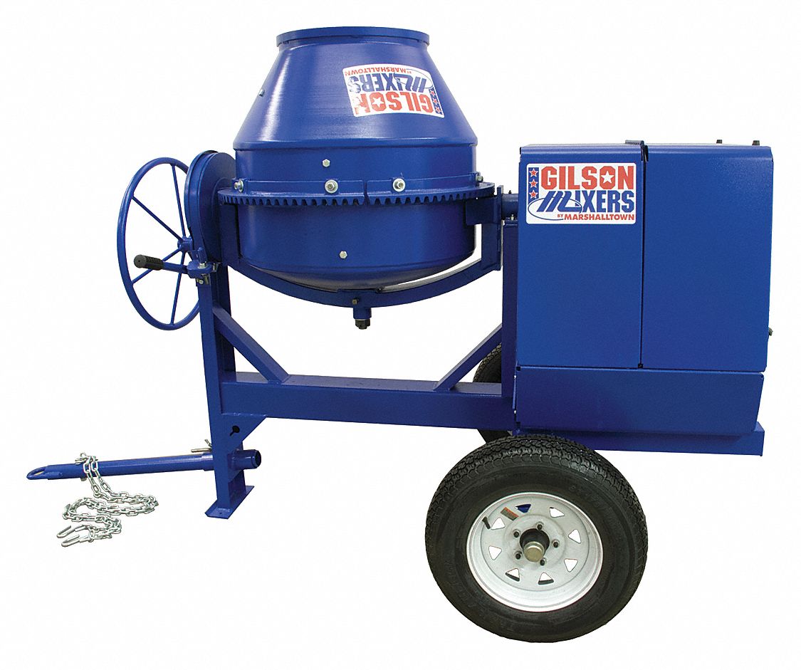 MARSHALLTOWN Concrete Mixer, 6 Cu. Ft., Honda Gas, 8HP - 18F334