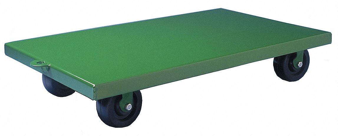 Solid-Deck Steel General Purpose Dolly: 2,000 lb Load Capacity, 27 in x 16 in x 5 3/8 in