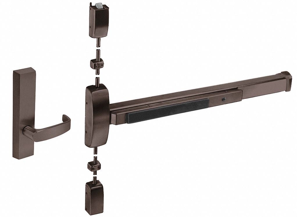 Surface Vertical Rod: 36 in Max Door Wd, Bronze