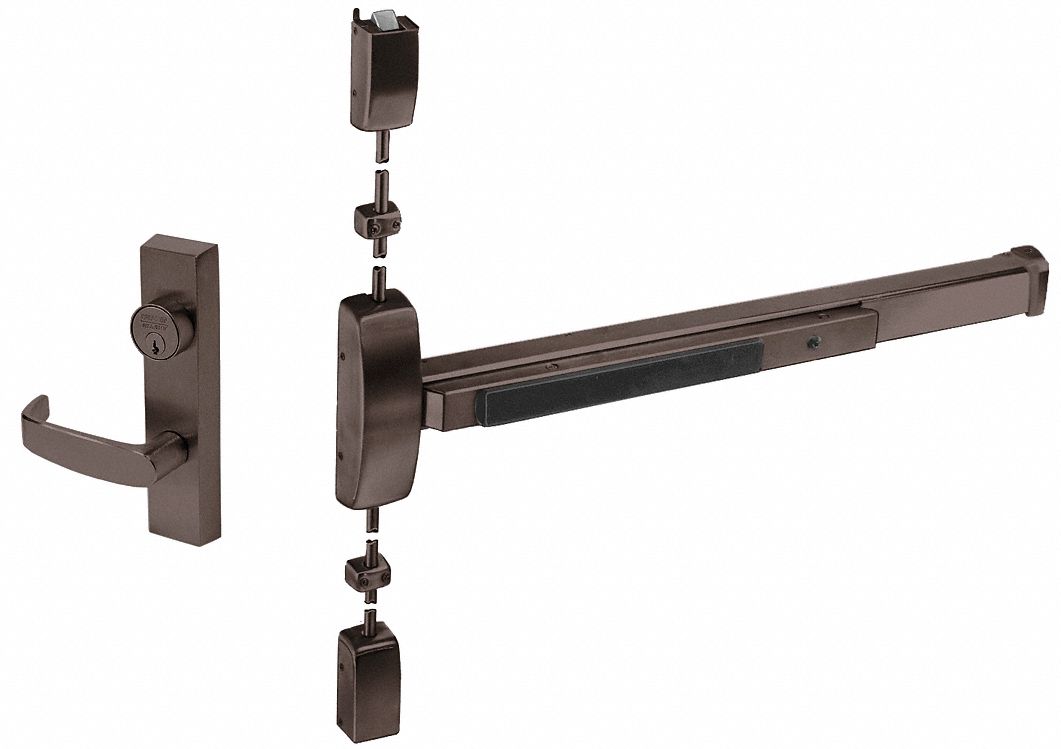 Surface Vertical Rod: 36 in Max Door Wd, Bronze